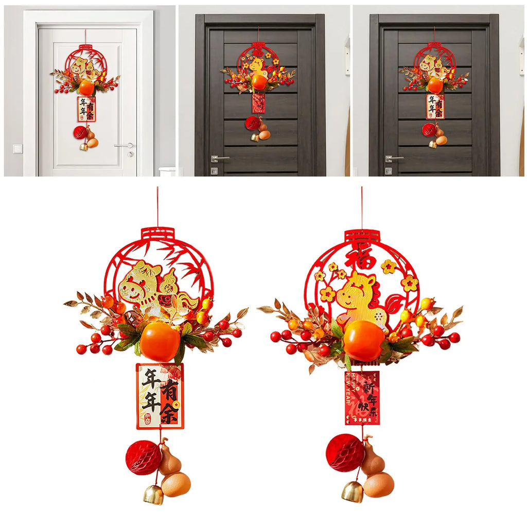 2026 Lunar New Year Door Pendant PVC Fabric Blessing Ornament for Home Front Door Window Party Festival Decoration